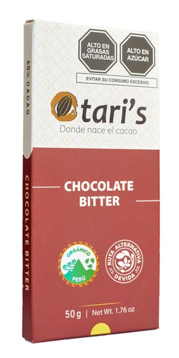 Chocolate bitter 60% cacao, 45g - Imagen 2