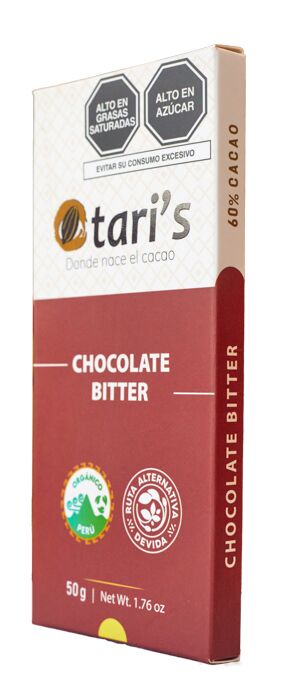 Chocolate bitter 60% cacao, 45g - Imagen 3